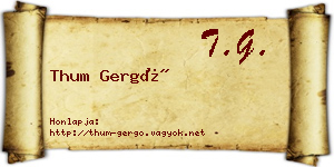 Thum Gergő névjegykártya